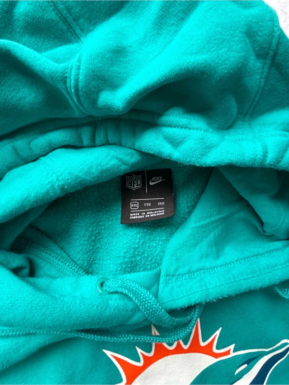 Nike NFL Miami Dolphins Teal Pullover Hoodie XXL - Picture 4 of 4